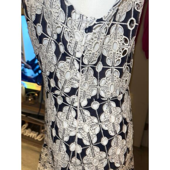 SANDRO Short broderie anglaise dress Navy Women’s - Picture 8 of 14